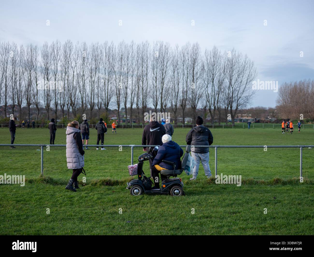 Ein Fußballspiel in Hartlepool im Nordosten Englands. Stockfoto