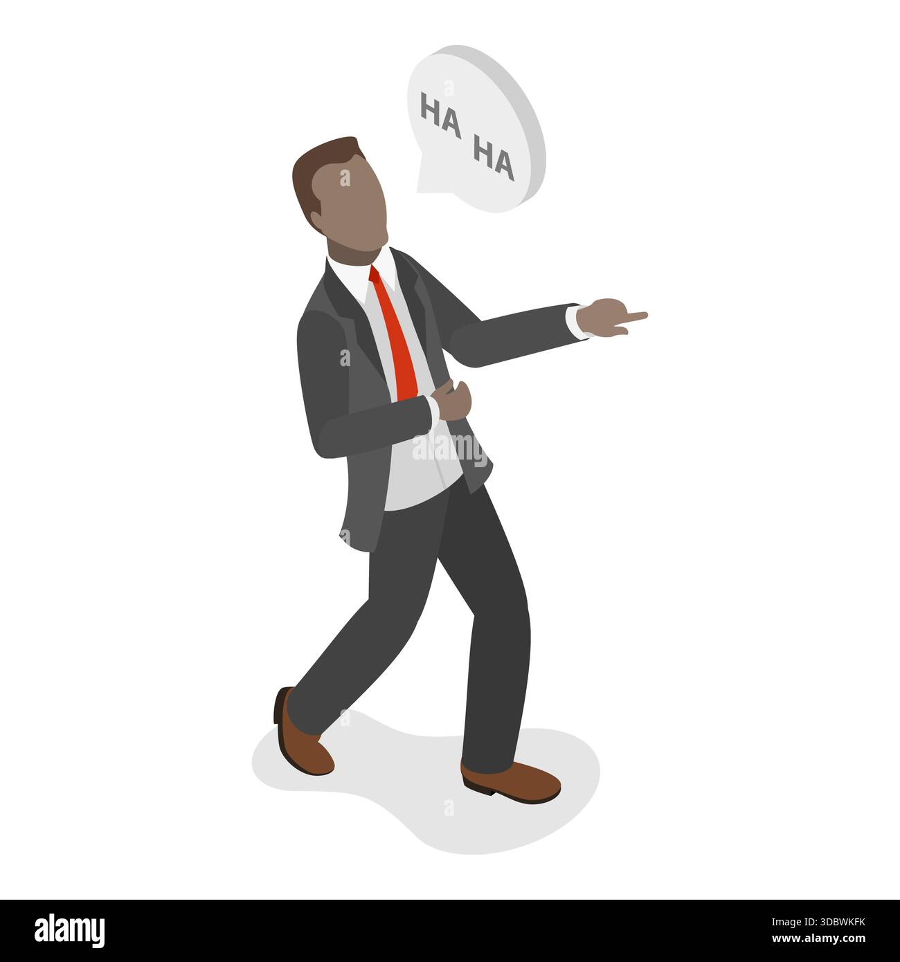 3D Isometrische flache Illustration von Witz, lachenden Menschen. Punkt 3 Stockfoto