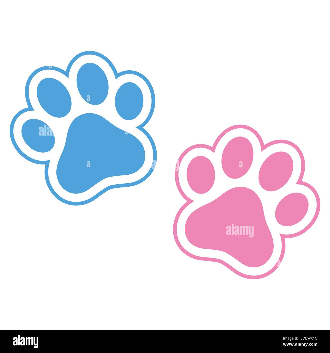 Pfoten-Drucksymbol. Flache Illustration des Pfotendruckvektorsymbols für Webdesign Stock Vektor