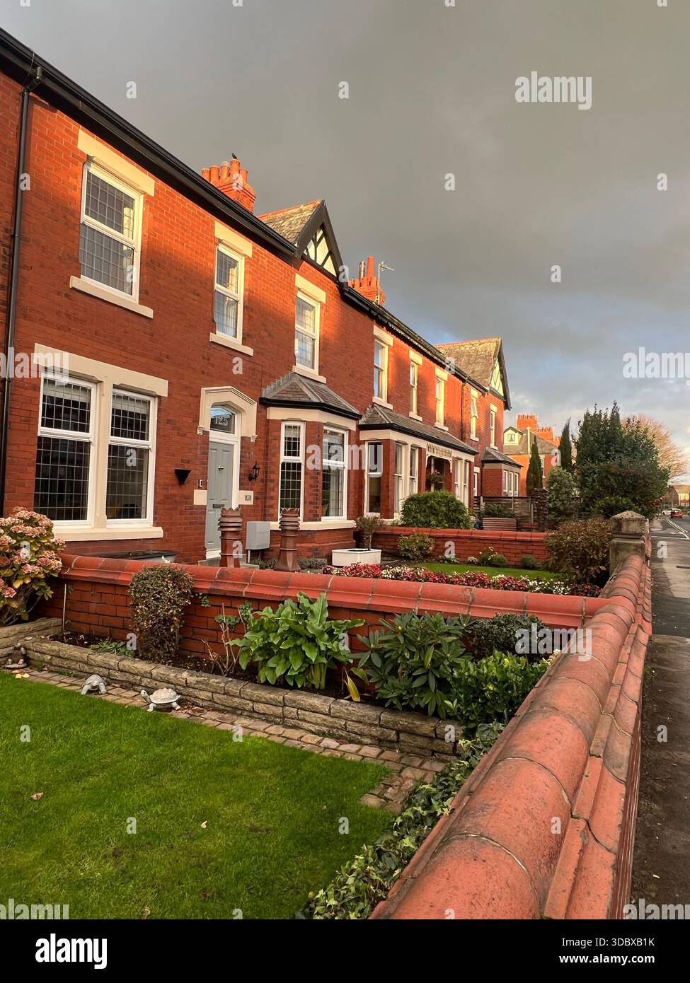 Terrace Houses, Warton St, Lytham Saint Annes, Großbritannien - Smartphone-aufgenommenes Stockfoto