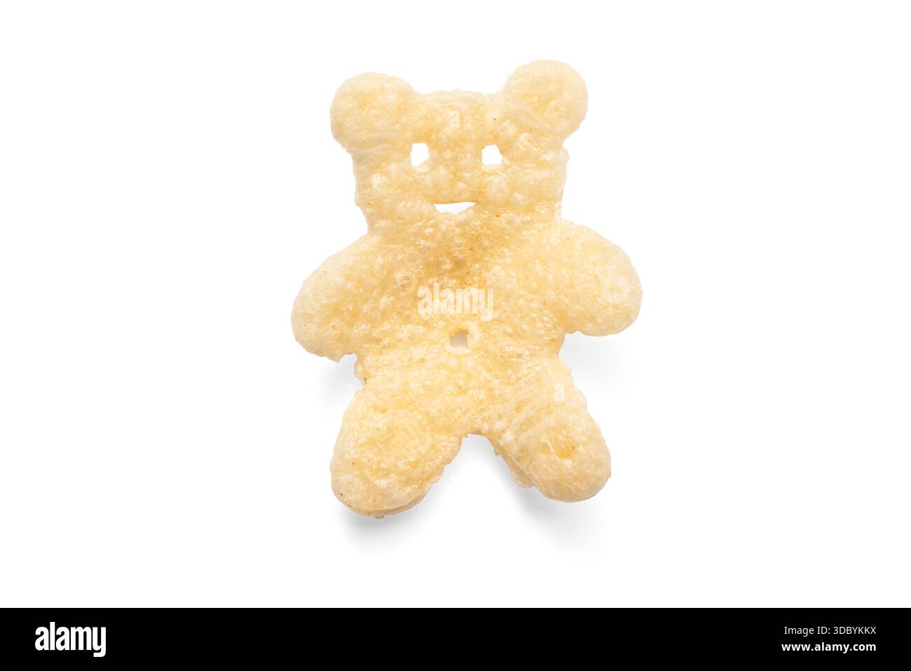Teddybär Kartoffelchips isoliert auf weißem Hintergrund Stockfoto