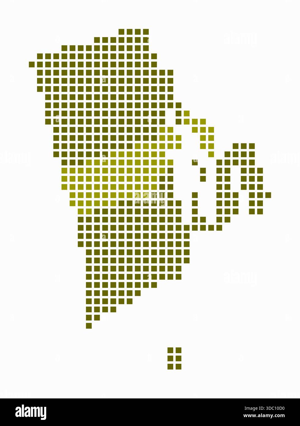 Rhode Island gepunktete Karte. Digitale Karte des Zustands auf weißem Hintergrund. Rhode-Island-Form mit quadratischen Punkten. Farbige Punkte. Großes Quadrat Stock Vektor