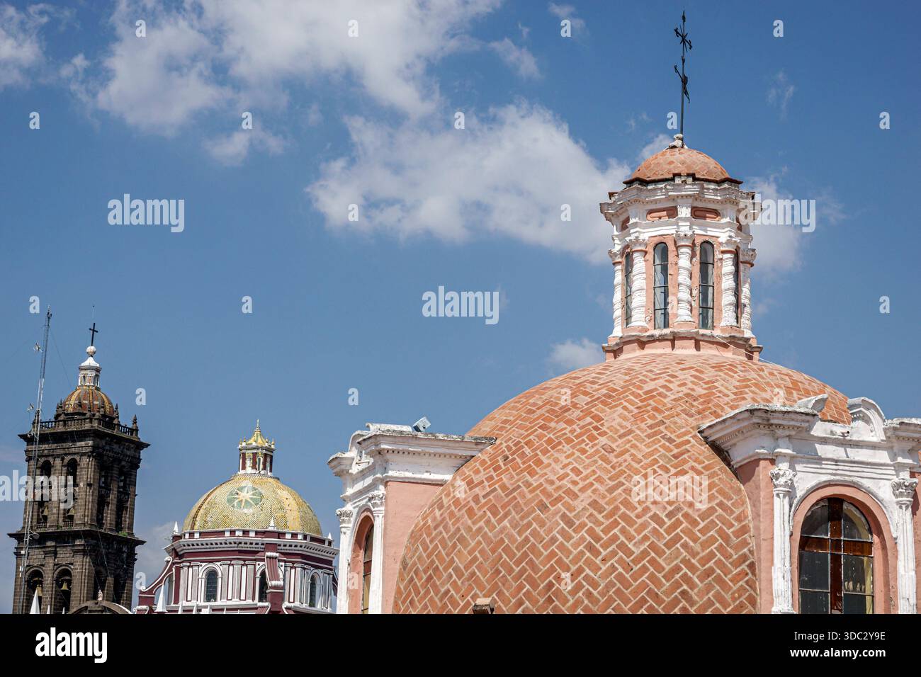 Puebla Mexico, historisches Historico Centro Center Center, Museo Amparo Geschichtskunstmuseum, Blick auf die Dachterrasse, Panoramablick auf die Skyline der Stadt, Kirchenkuppeln bel Stockfoto