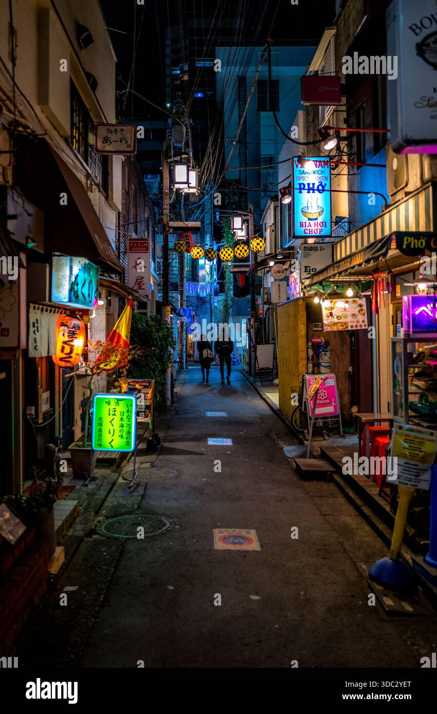 Nankano Broadway, Tokio, Japan - nach Einbruch der Dunkelheit Foto von Restaurants und Bars Stockfoto