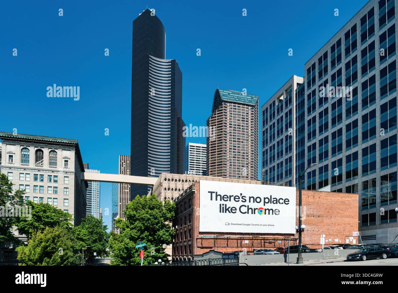 Pioneer Square im Zentrum von Seattle, Washington, USA. Stockfoto