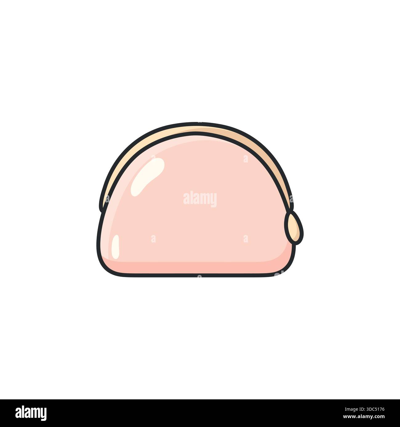 Pastell Doodle Make-up Tasche Vektor-Symbol in einem sauberen illustrierten Stil. Kosmetiktasche, Schönheitsorganisierer oder kleines Geldbörsensymbol für Schönheit und Lifestyle Stock Vektor