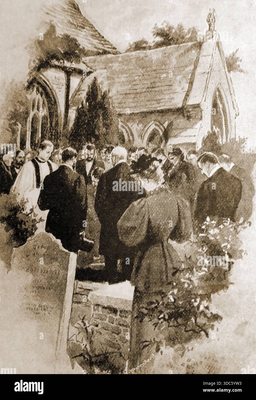 1901 Eine Beerdigung auf einem britischen Kirchhof. Stockfoto