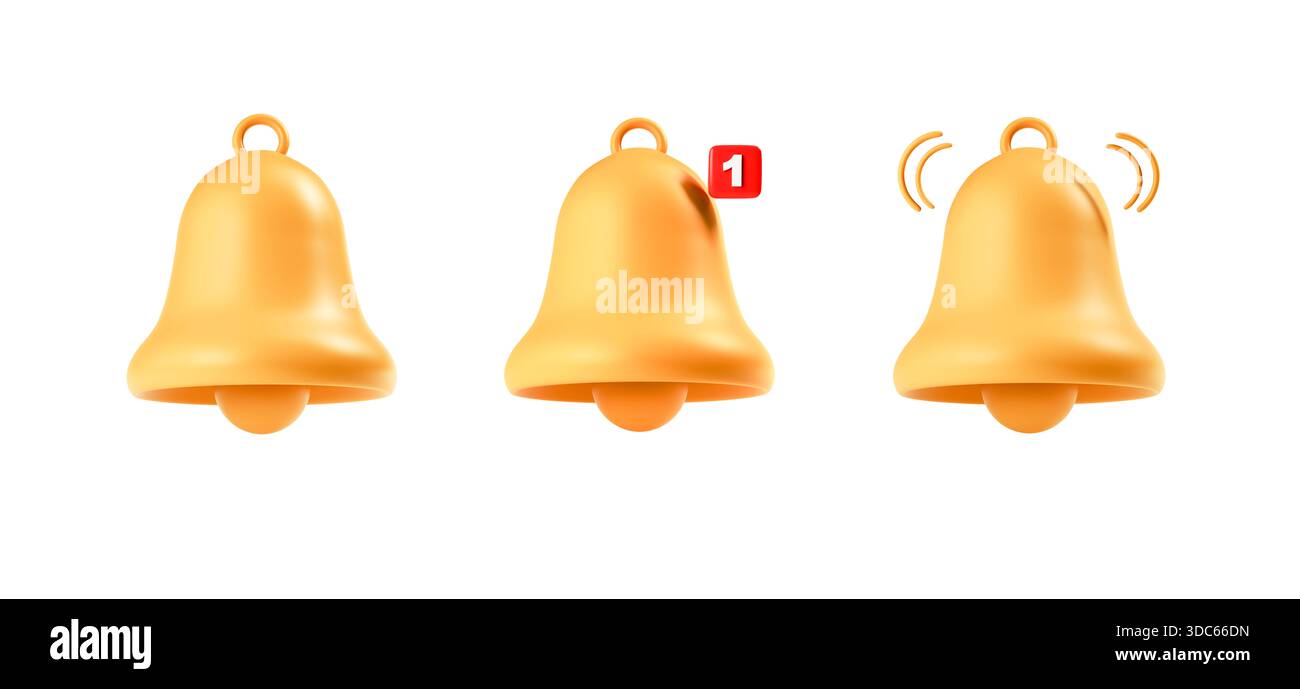 Benachrichtigungssymbole auf weißem Hintergrund eingestellt. Hochwertige Fotos Stockfoto