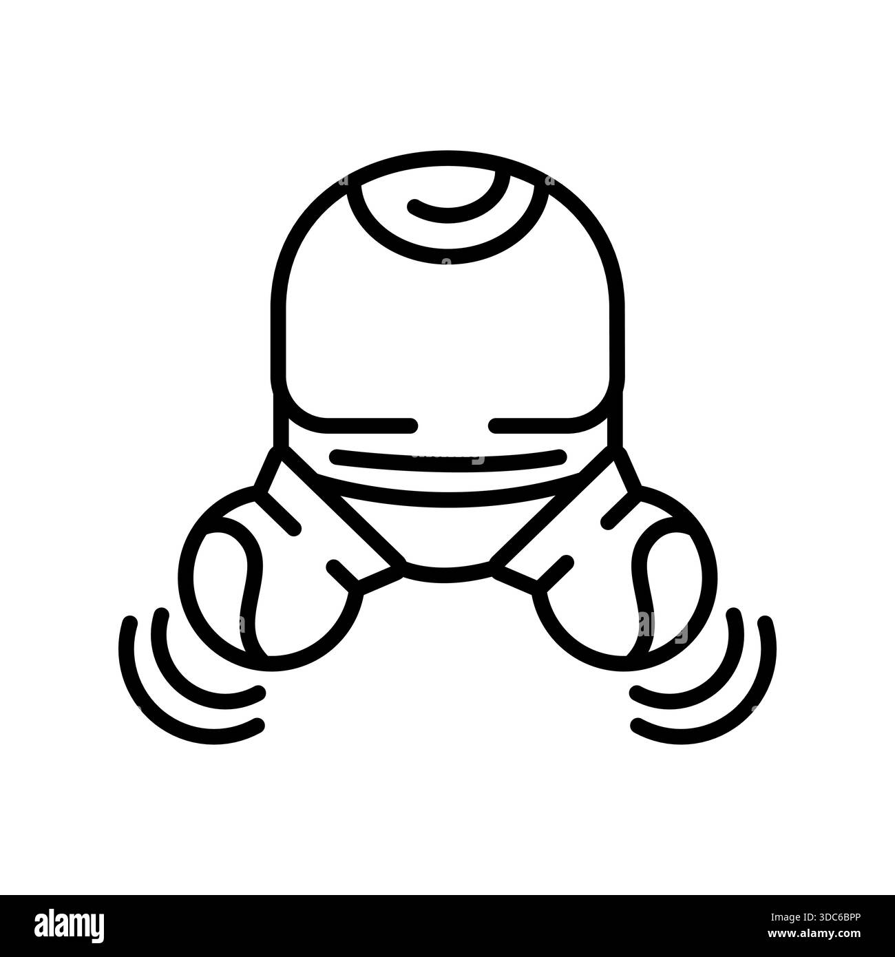 Handmassagegerät mit schwarzer Linie für digitale Projekte und Druckprojekte. Minimale bereinigte Symbole für Apps und Websites. Moderne, einfache Symbole für UI UX und brandi Stock Vektor