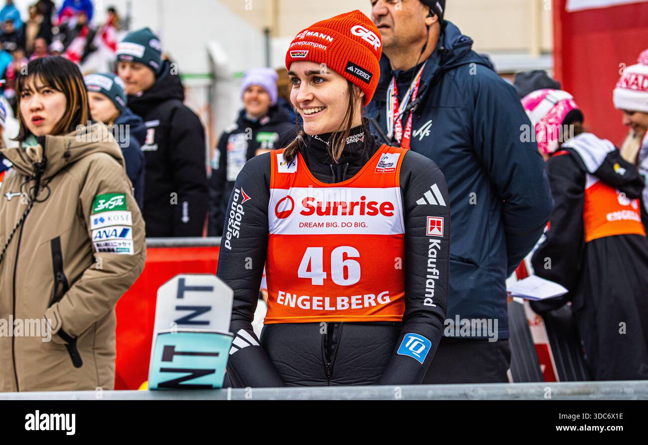 Engelberg, Schweiz, 20. Dezember 2025: Deutsche Skispringerin Selina Freitag. (Foto: Andreas Haas/dieBildmanufaktur) Credit: DieBildmanufaktur/Alamy Live News Stockfoto