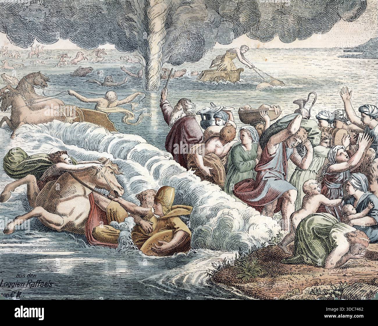 Szene aus der biblischen Geschichte, Durchquerung des Roten Meeres Schwarzes Meer, erzählt in der Bibel ein zentrales Wunder, bei dem Gott durch einen Stockfoto