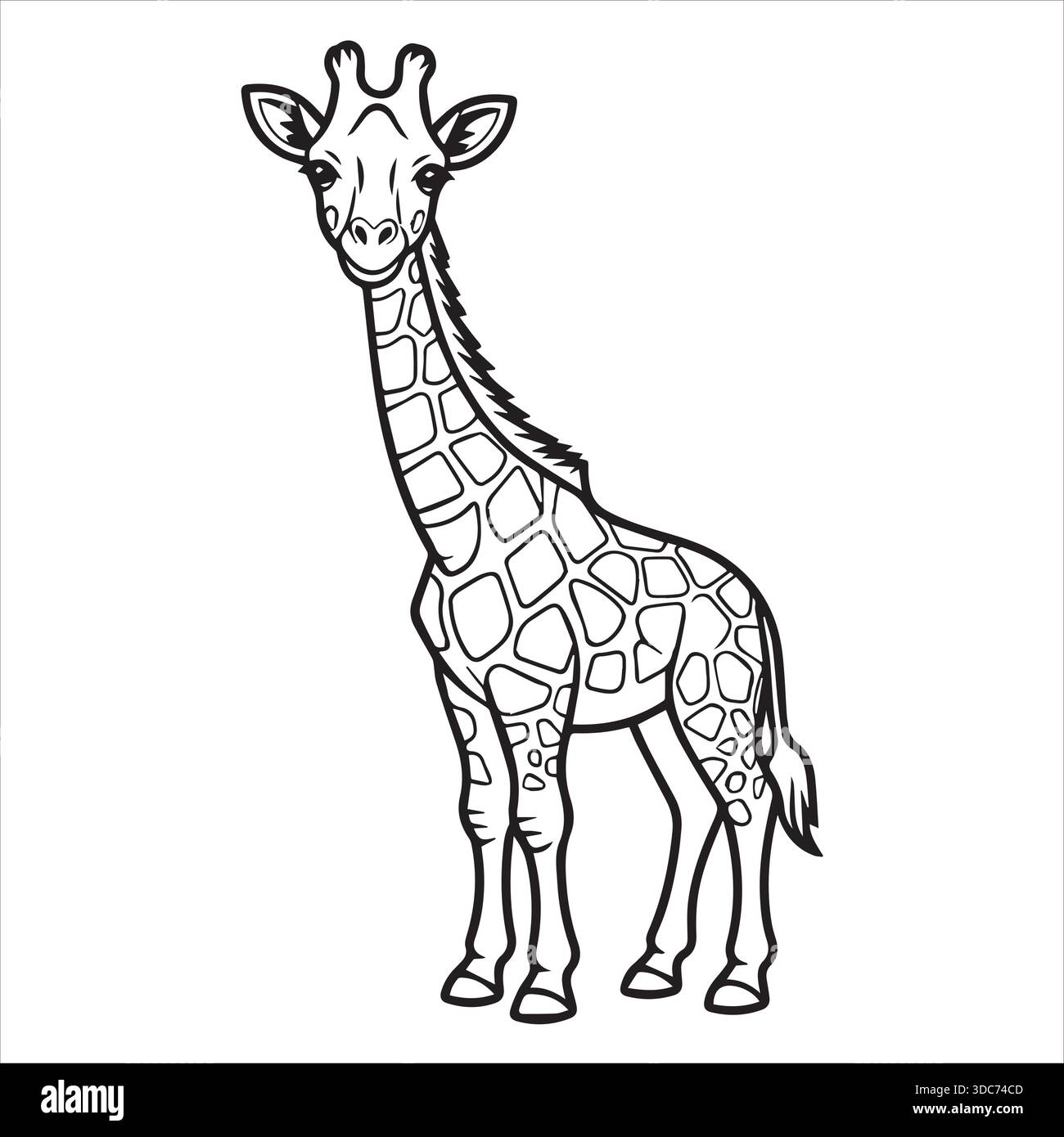 Illustrationsvektor einer Giraffe-Malseite Stock Vektor