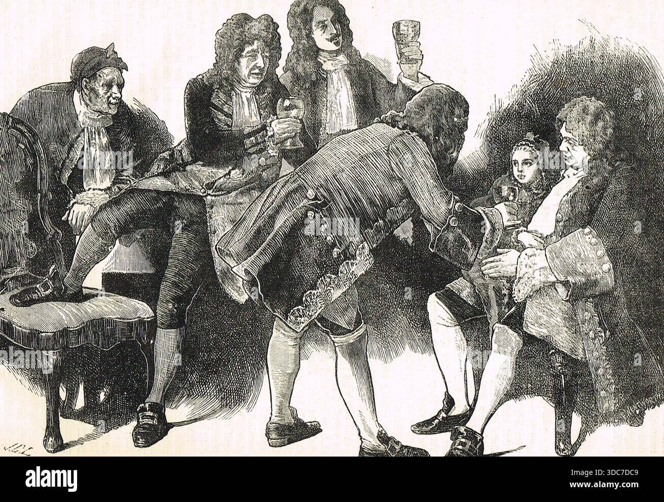 Lady Mary Wortley Montagu im Alter von sieben Jahren, getoast von Mitgliedern des Kit-Kat-Clubs, London, 1696 Stockfoto