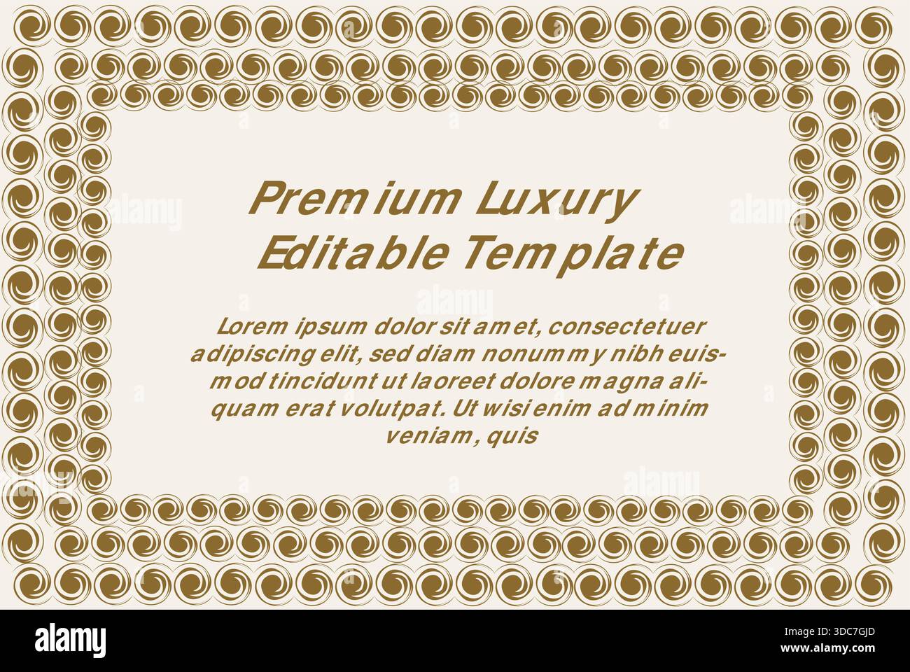 Diese hochwertige, luxuriöse, editierbare Vorlage mit weichem elfenbeinfarbenem Hintergrund eignet sich perfekt für elegante Hochzeitseinladungen und formelle Unterlagen zu Veranstaltungen. Das Desigment Stock Vektor