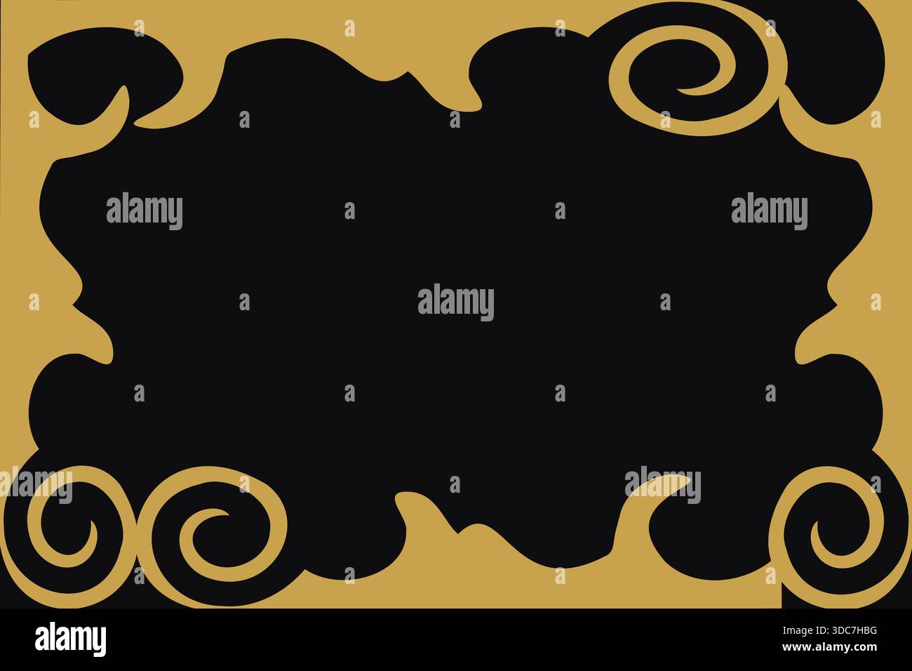 Diese Premium-Luxus-Vektor-Illustration zeigt ein kunstvolles Design vor einem dramatischen schwarzen Hintergrund. Der zentrale Bereich zeigt einen glatten Gradien Stock Vektor