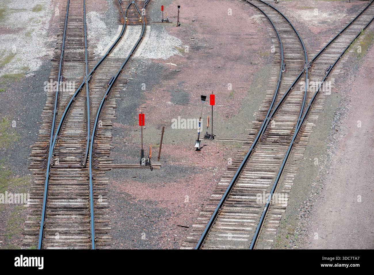 Burlington Northern - Santa Fe Railroad Tracks, Essex, Montana, USA. Stockfoto