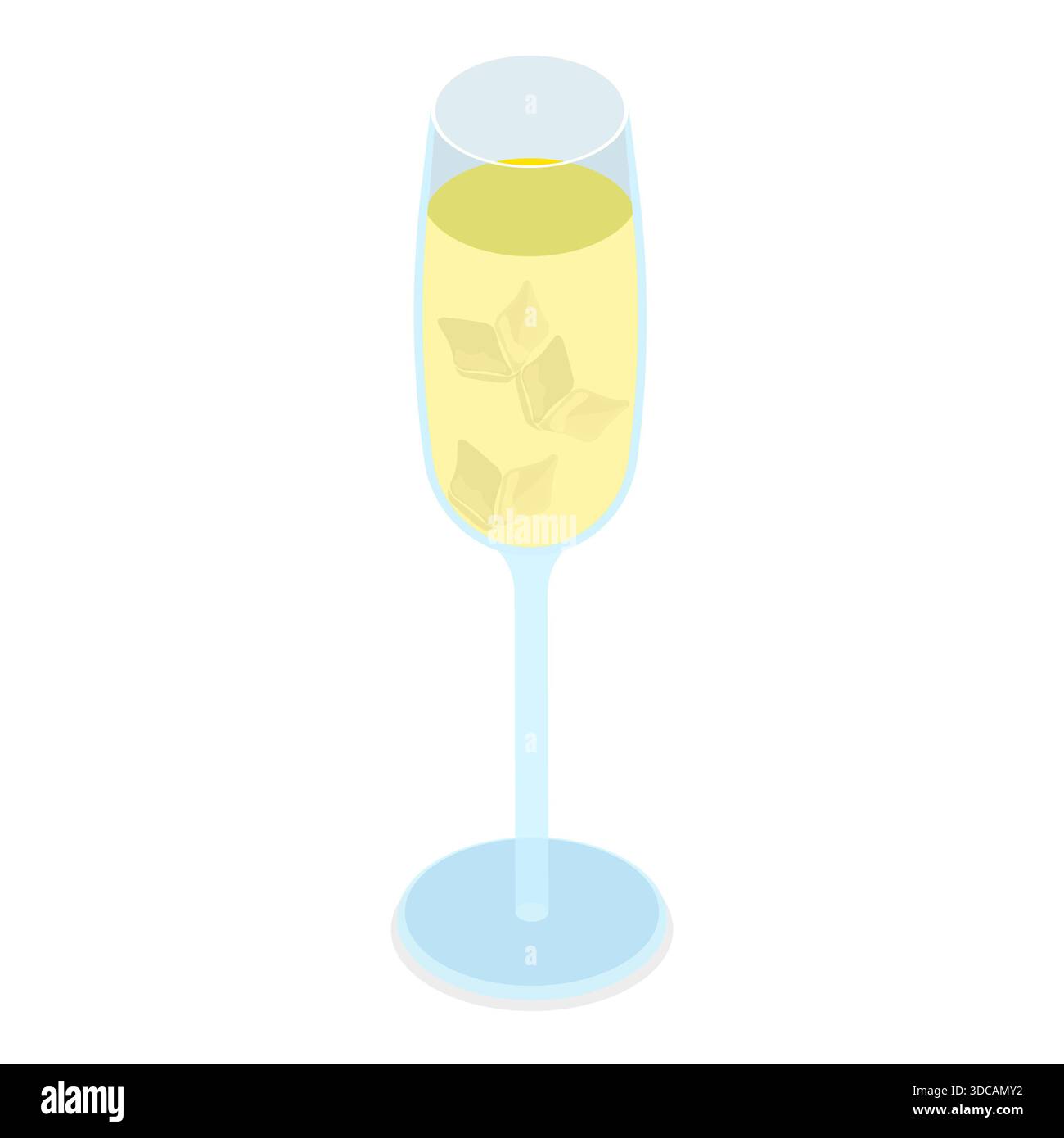 3D Isometrisches flaches Set von Cocktails, Getränken in verschiedenen Gläsern. Punkt 5 Stockfoto