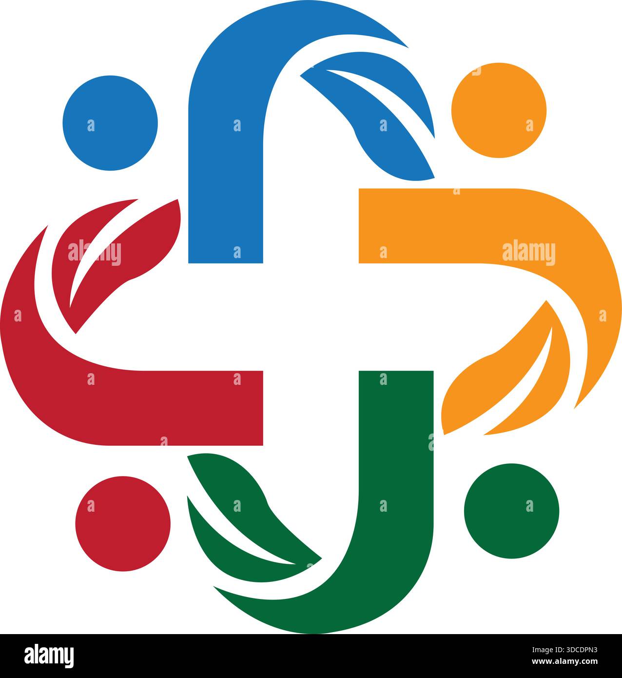 Abstrakte Cross People Care Icon Gesundheit Medizinischer Vektor Logo Vorlage Design Stock Vektor