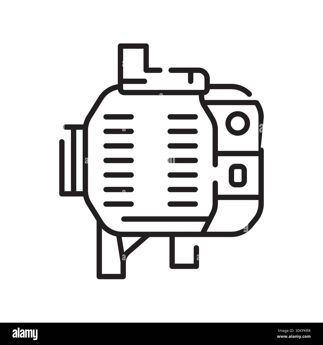 Symbol für schwarze Linie des Generators. Vektor isoliertes Element.editierbare Kontur Stock Vektor