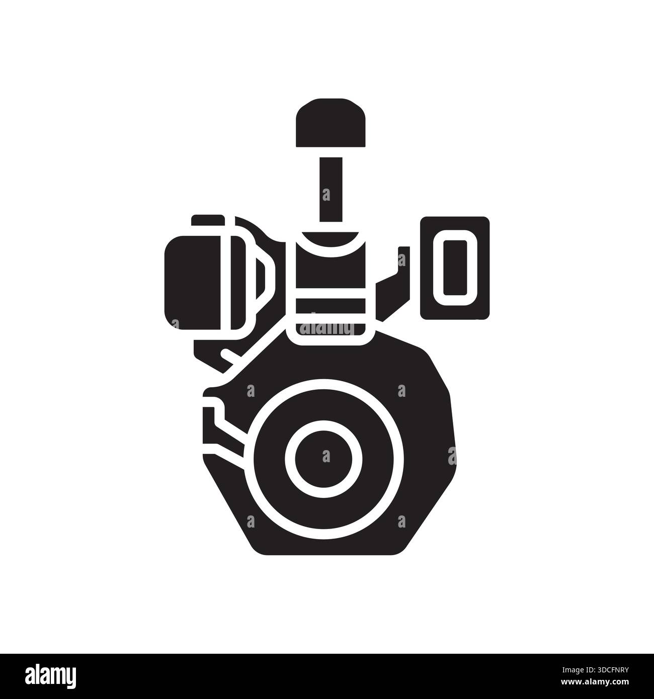 Symbol für schwarze Linie des Motors. Vektor isoliertes Element.editierbare Kontur Stock Vektor