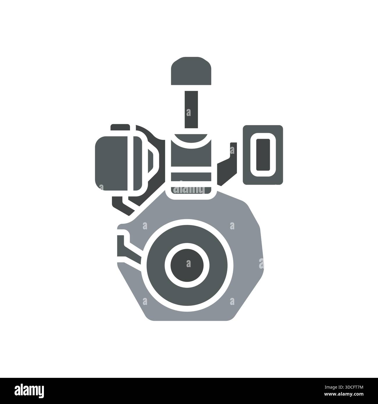 Symbol für schwarze Linie des Motors. Vektor isoliertes Element.editierbare Kontur Stock Vektor