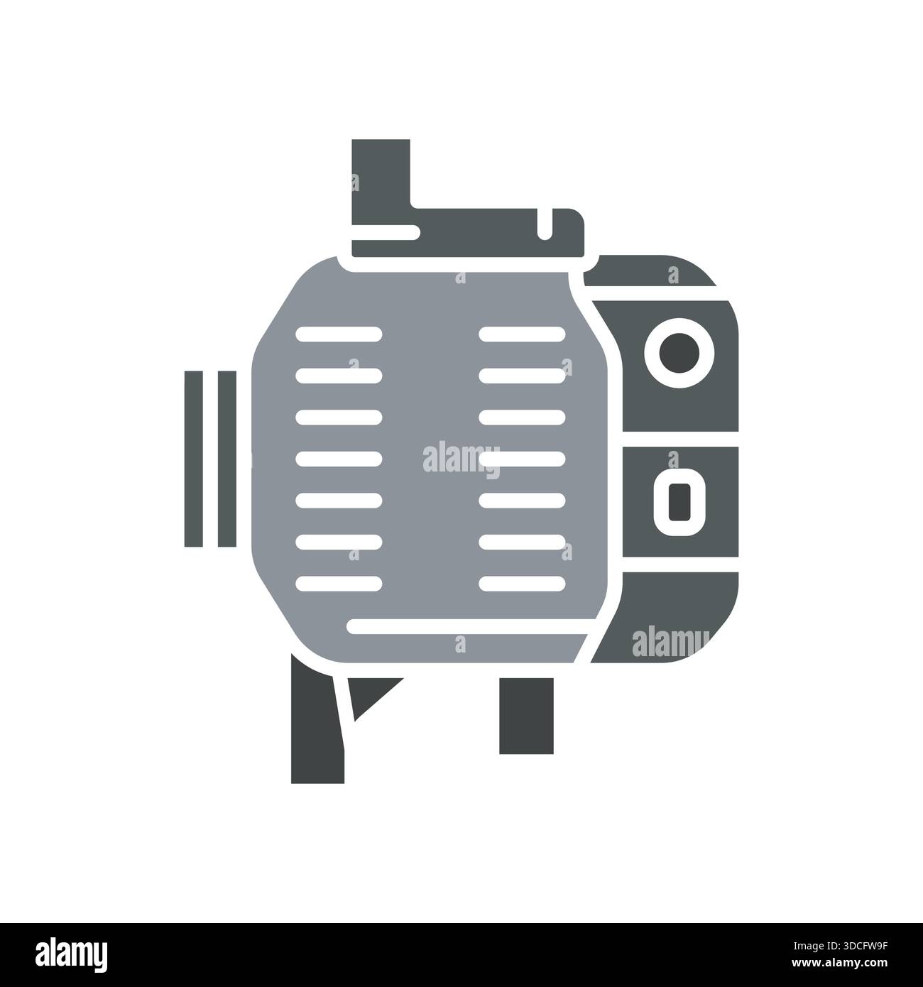 Symbol für schwarze Linie des Generators. Vektor isoliertes Element.editierbare Kontur Stock Vektor