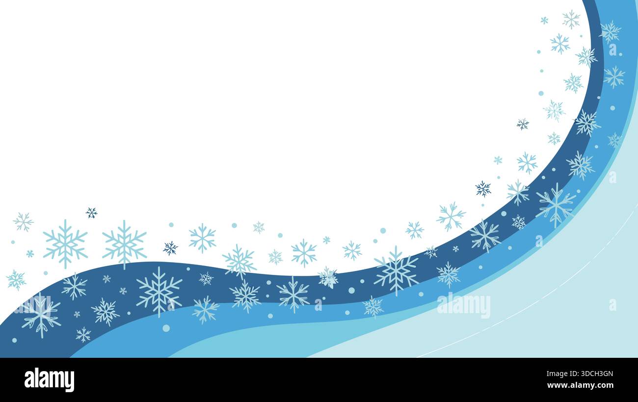 Winterdesign mit Schneeflockenrand Stock Vektor