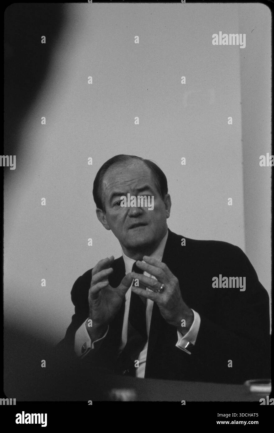 Hubert H. Humphrey (später Vizepräsident der USA). Foto von Bernard Gotfryd Stockfoto