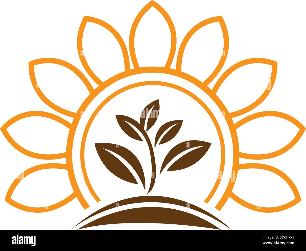 Sonnenblume Natur Blatt Landwirtschaft Icon Moderne Vektor Logo Design Vorlage Stock Vektor