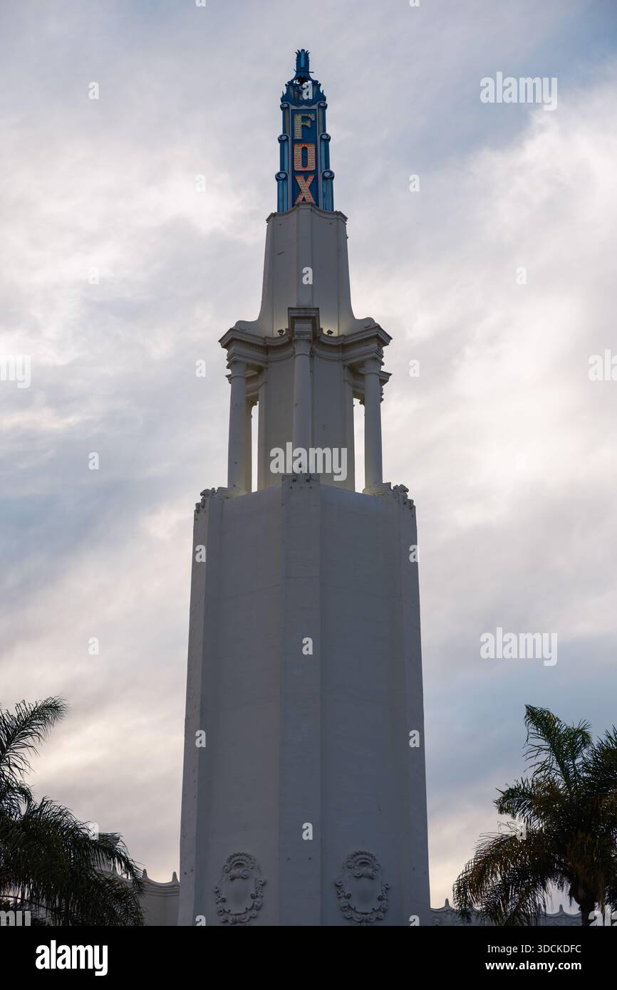 Fox Theatre historischer Kinoturm im Westwood Village Los Angeles, USA Stockfoto