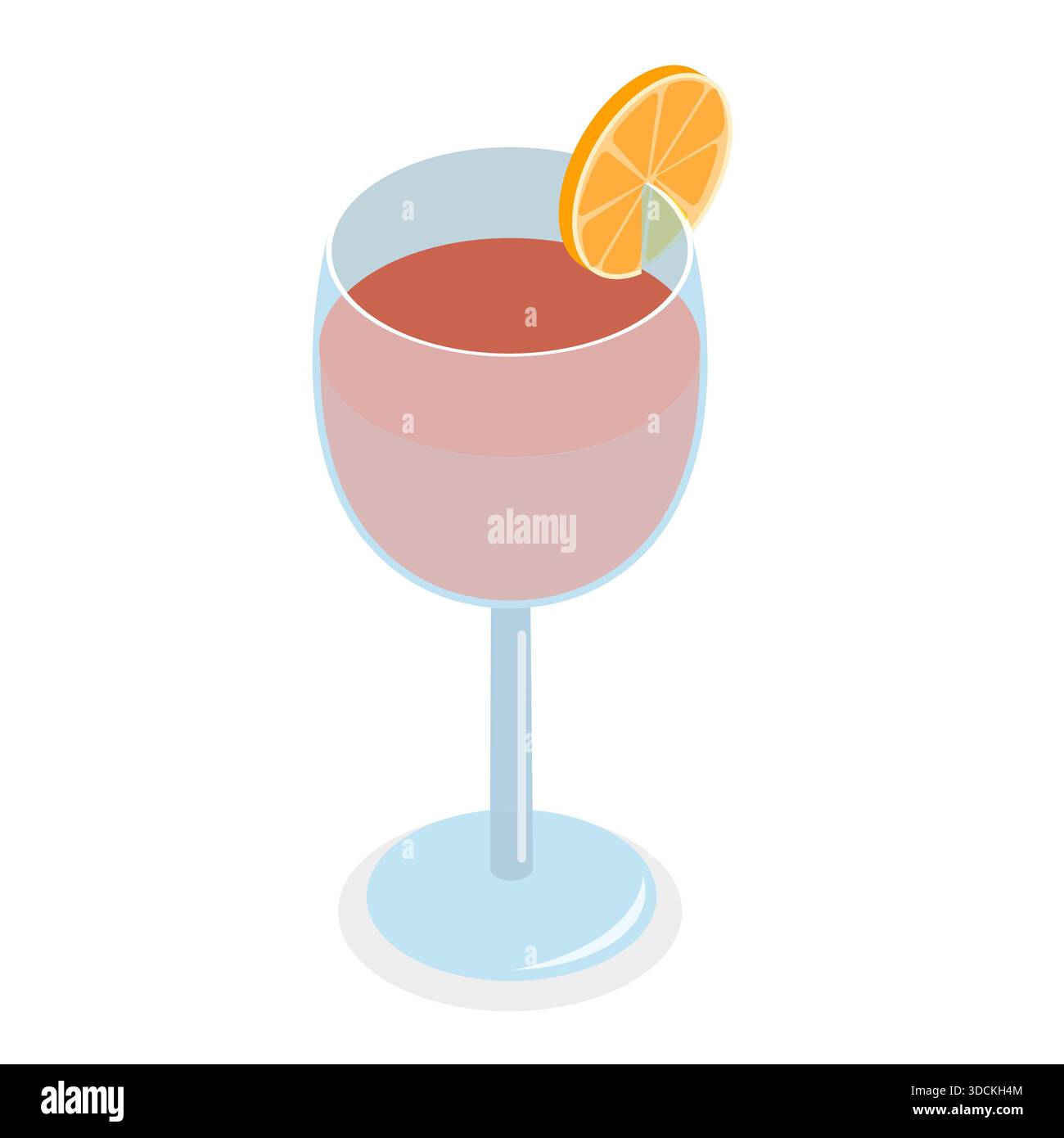 3D Isometrisches flaches Set von Cocktails, Getränken in verschiedenen Gläsern. Punkt 1 Stockfoto