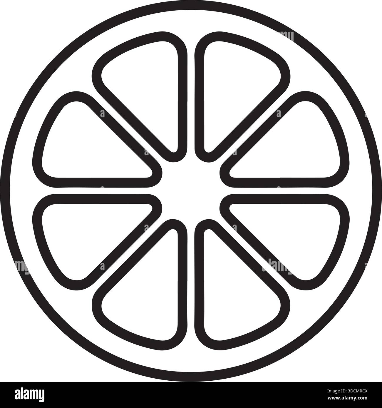 Zitrone Orange Zitrusscheibe Umrisssymbol einfache Frucht Logo Illustration Vektor Stock Vektor