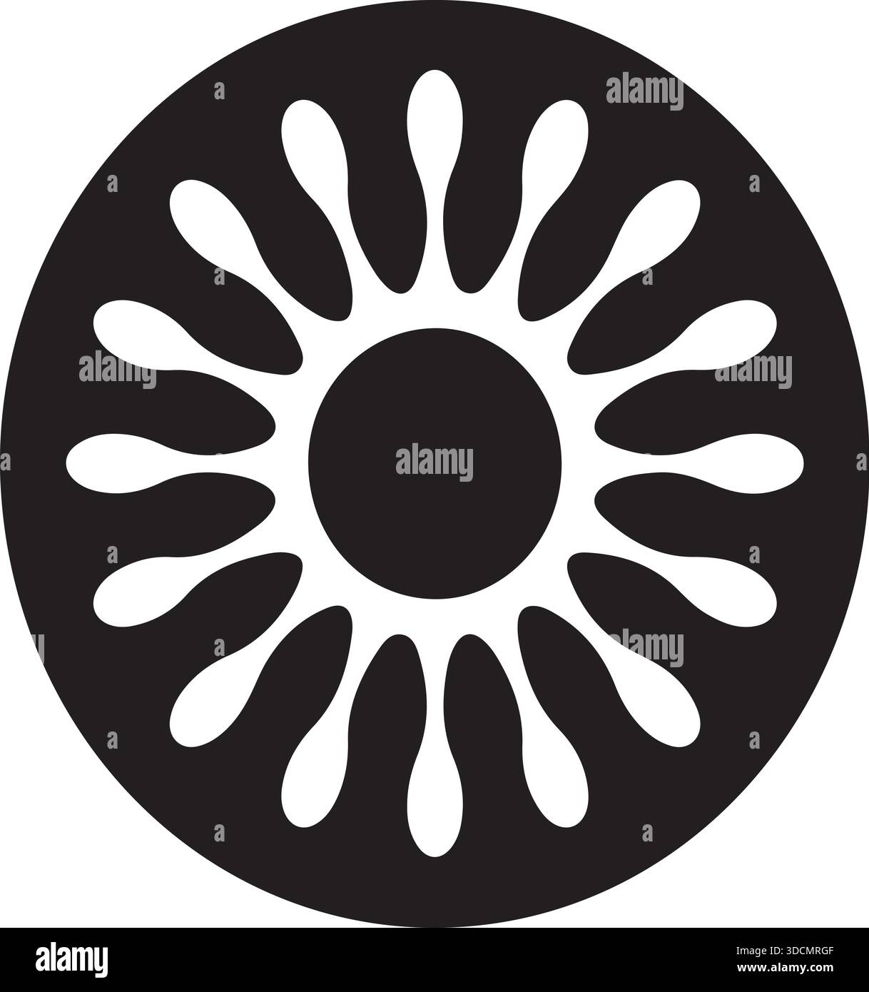 Radiant Sunburst Circle Icon Minimal Abstrakte Sonne Logo Vektor-Kunst Stock Vektor