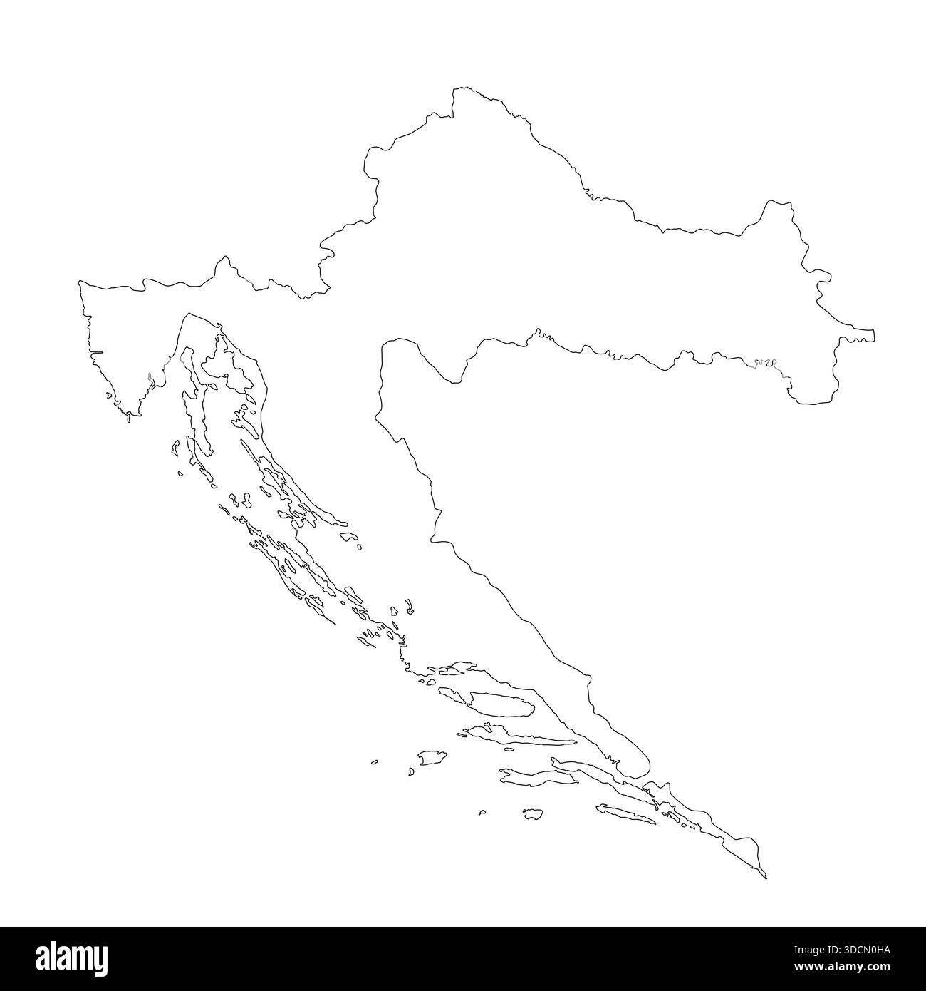Karte von Kroatien, Schildersilhouette. Weltkarte Globe. Vektorillustration isoliert auf weißem Hintergrund. Europäischer Kontinent Stock Vektor
