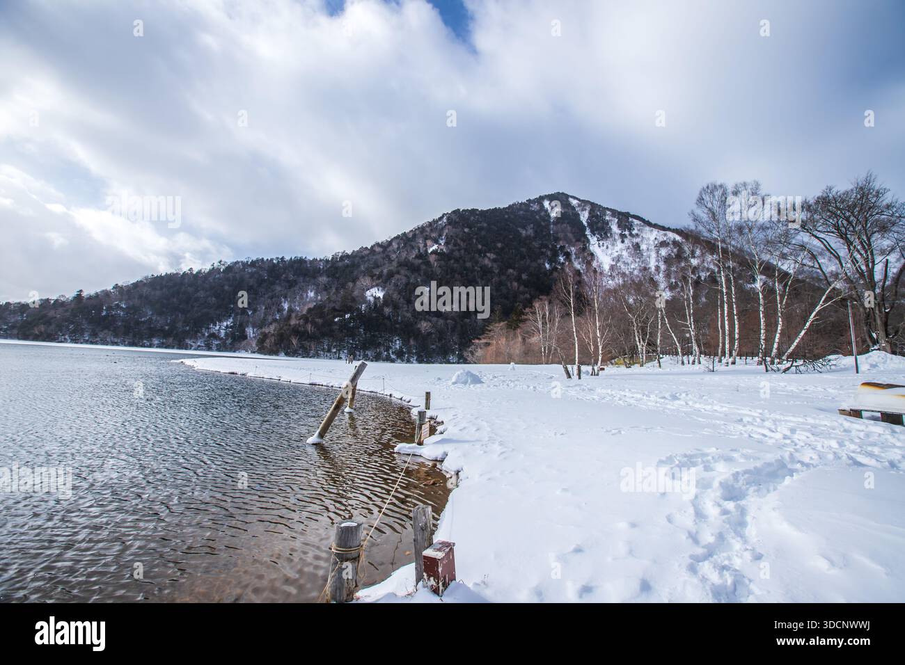 Winterlandschaft in Oku-Nikko, Präfektur Tochigi Stockfoto