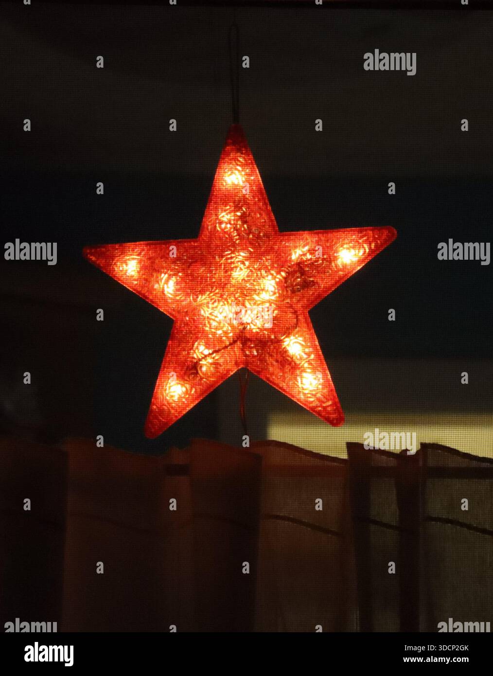 Fünfzackiger Weihnachtsstern mit diffusem Licht Stockfoto