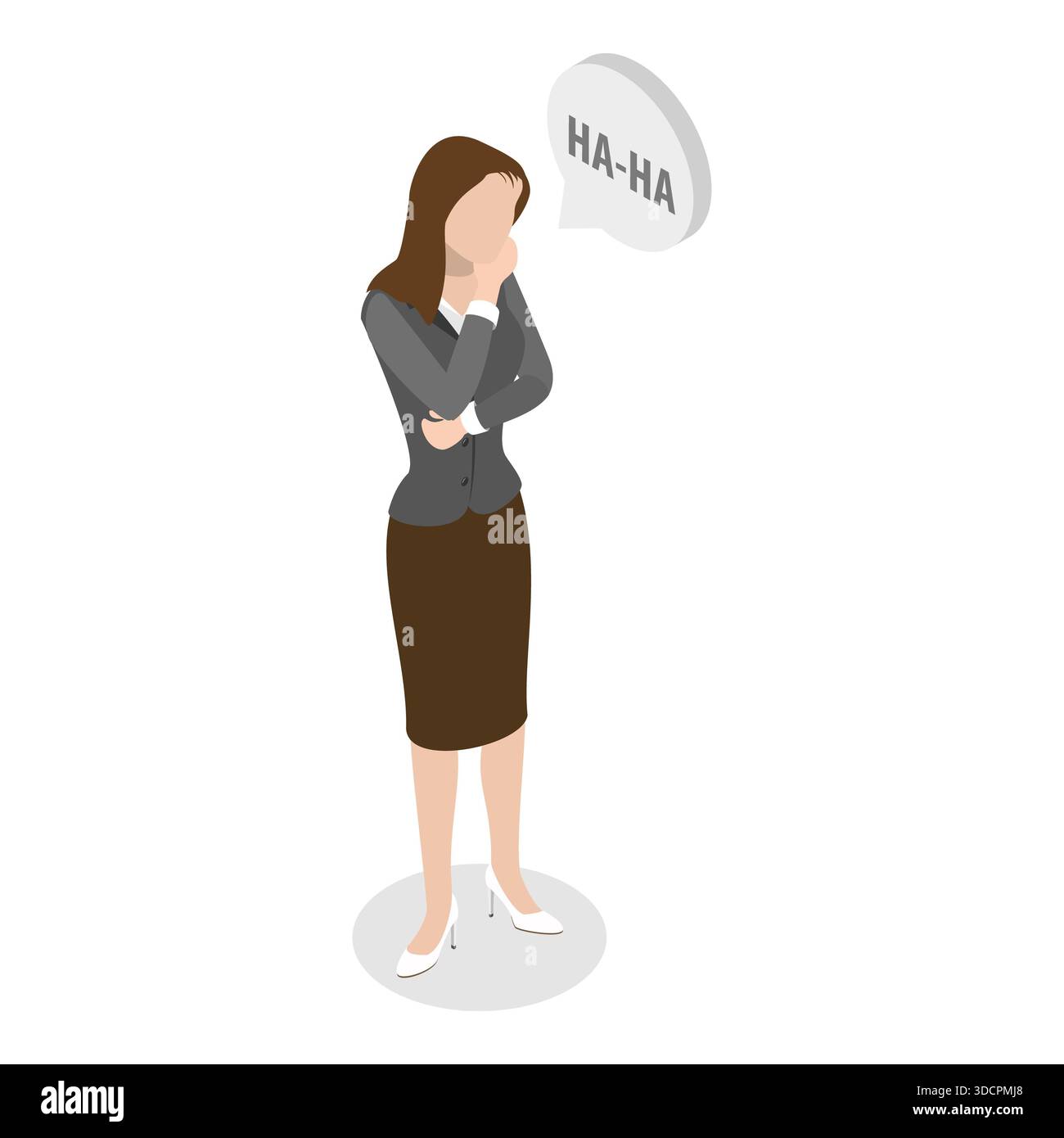 3D Isometrische flache Illustration von Witz, lachenden Menschen. Punkt 2 Stockfoto