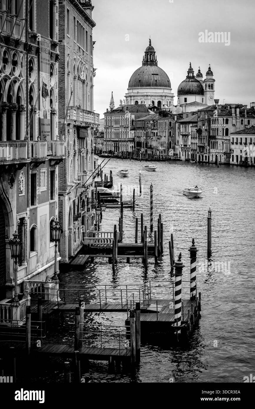 Venedig, Venezia, Blick von Ponte dell'Accademia, Canal Grande, mit der Basilika Santa. Maria della Salute Stockfoto