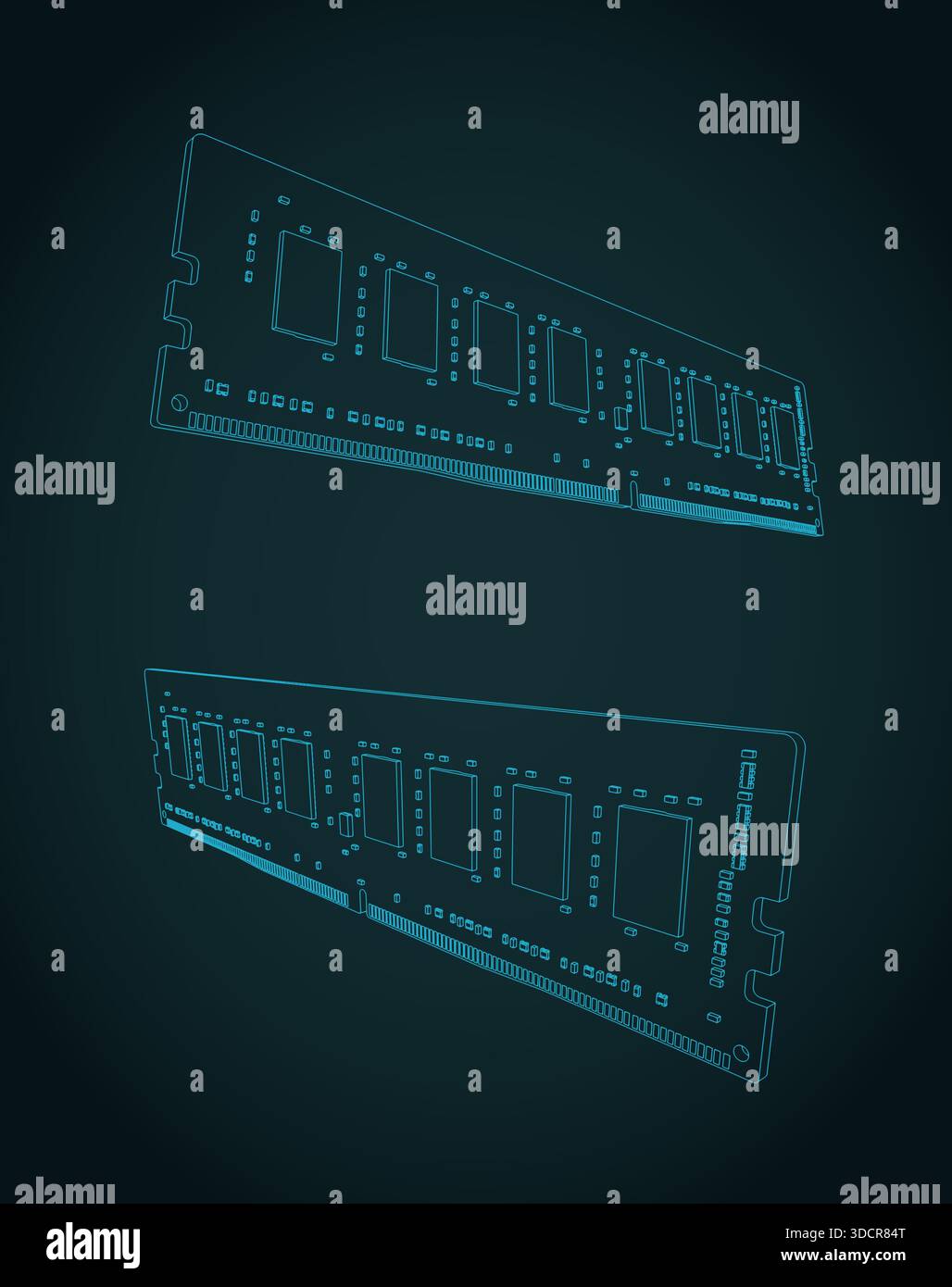 Vektorabbildungen des RAM-Moduls Stock Vektor