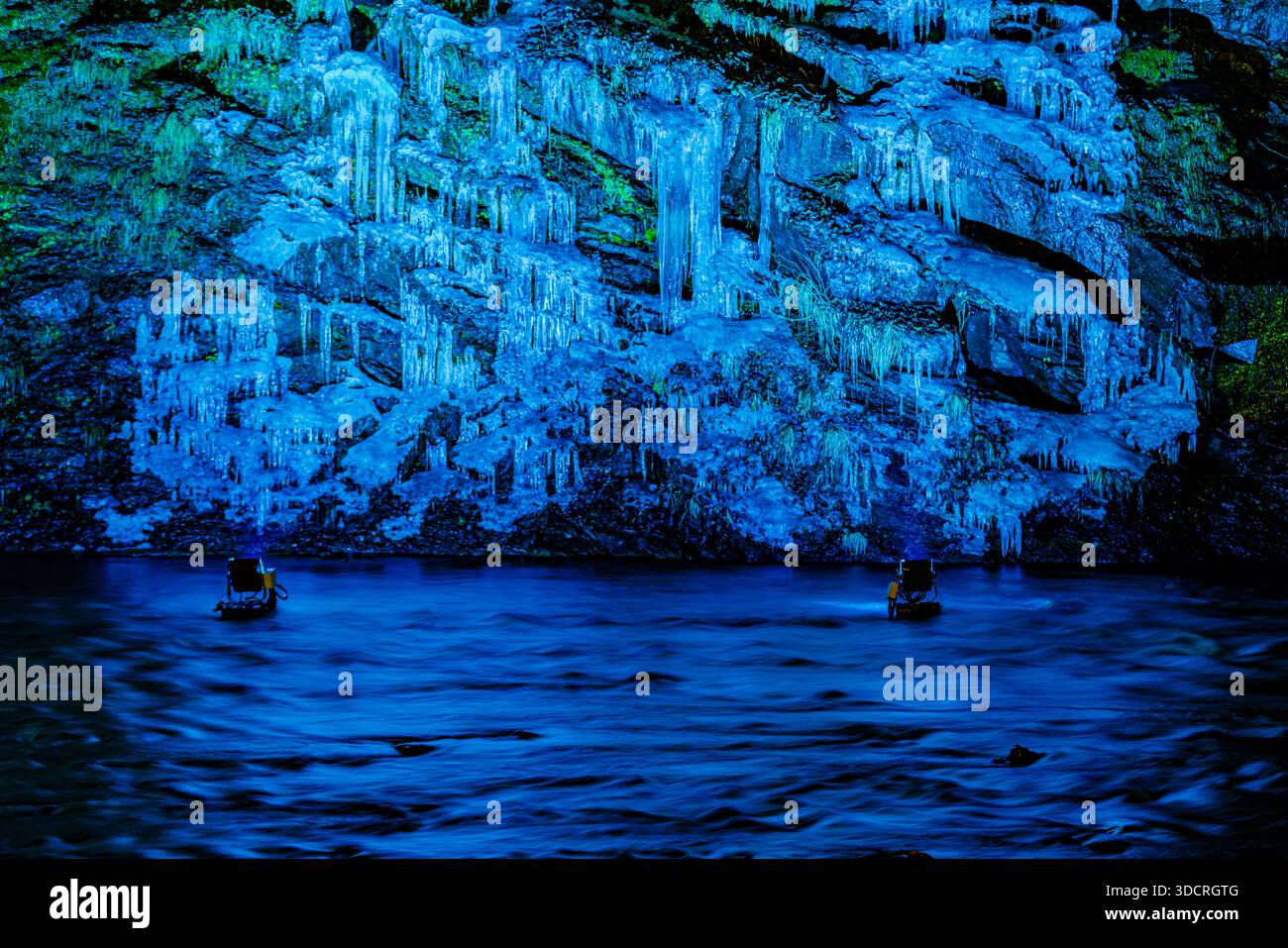 Eiszapfen von Misotsuchi in der Präfektur Saitama Stockfoto