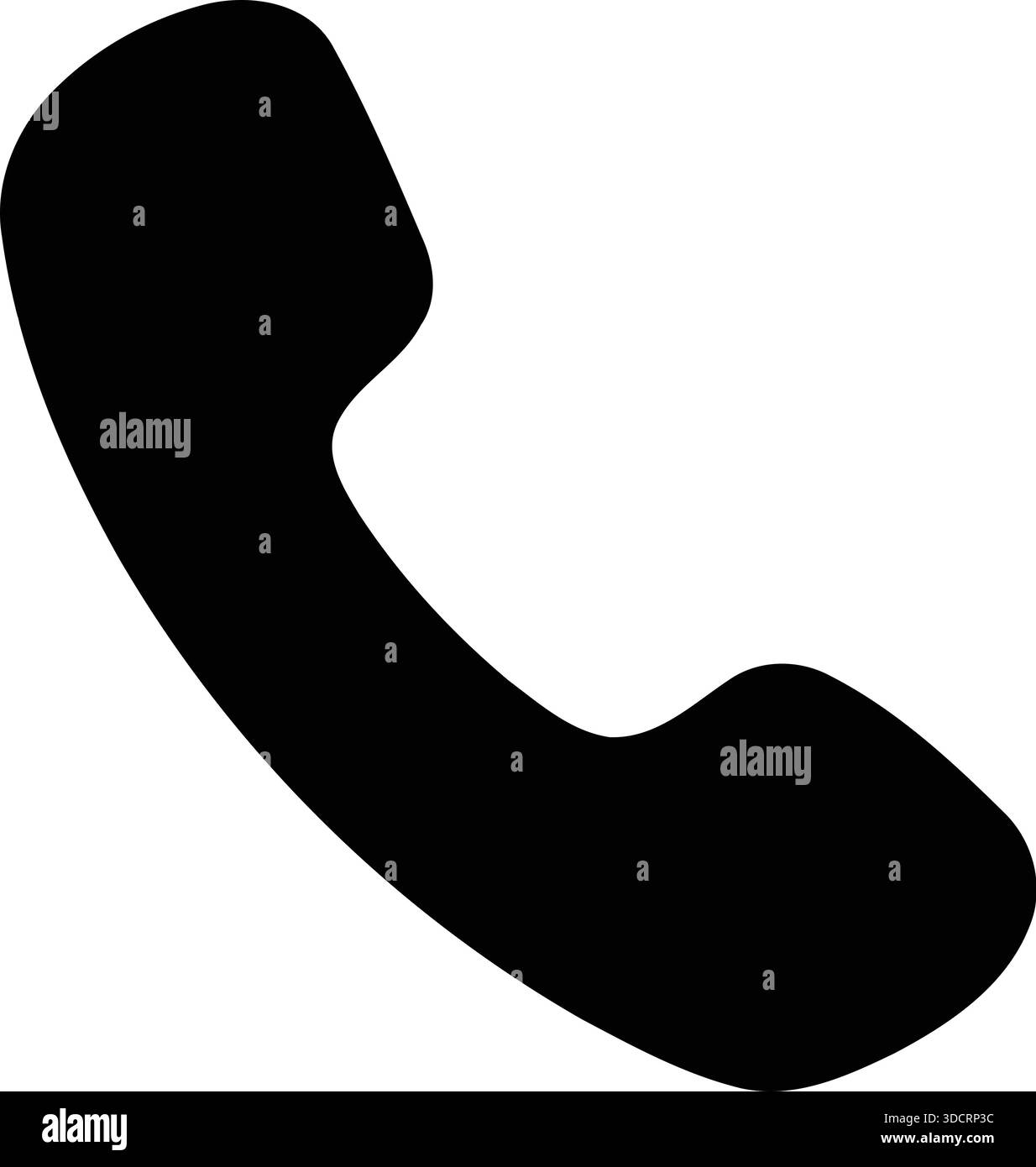 Eine einfache schwarze Silhouette eines klassischen Telefonhörers, die Kommunikation und Konnektivität veranschaulicht Stock Vektor