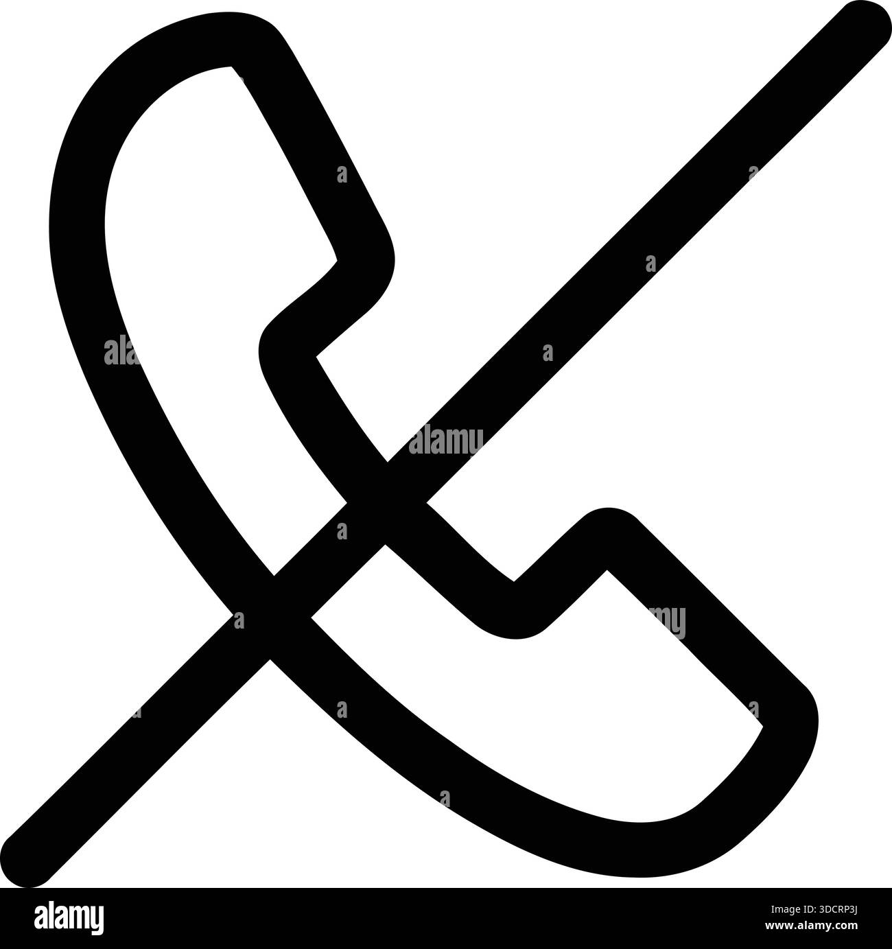 Eine einfache schwarze Silhouette eines klassischen Telefonhörers, die Kommunikation und Konnektivität veranschaulicht Stock Vektor