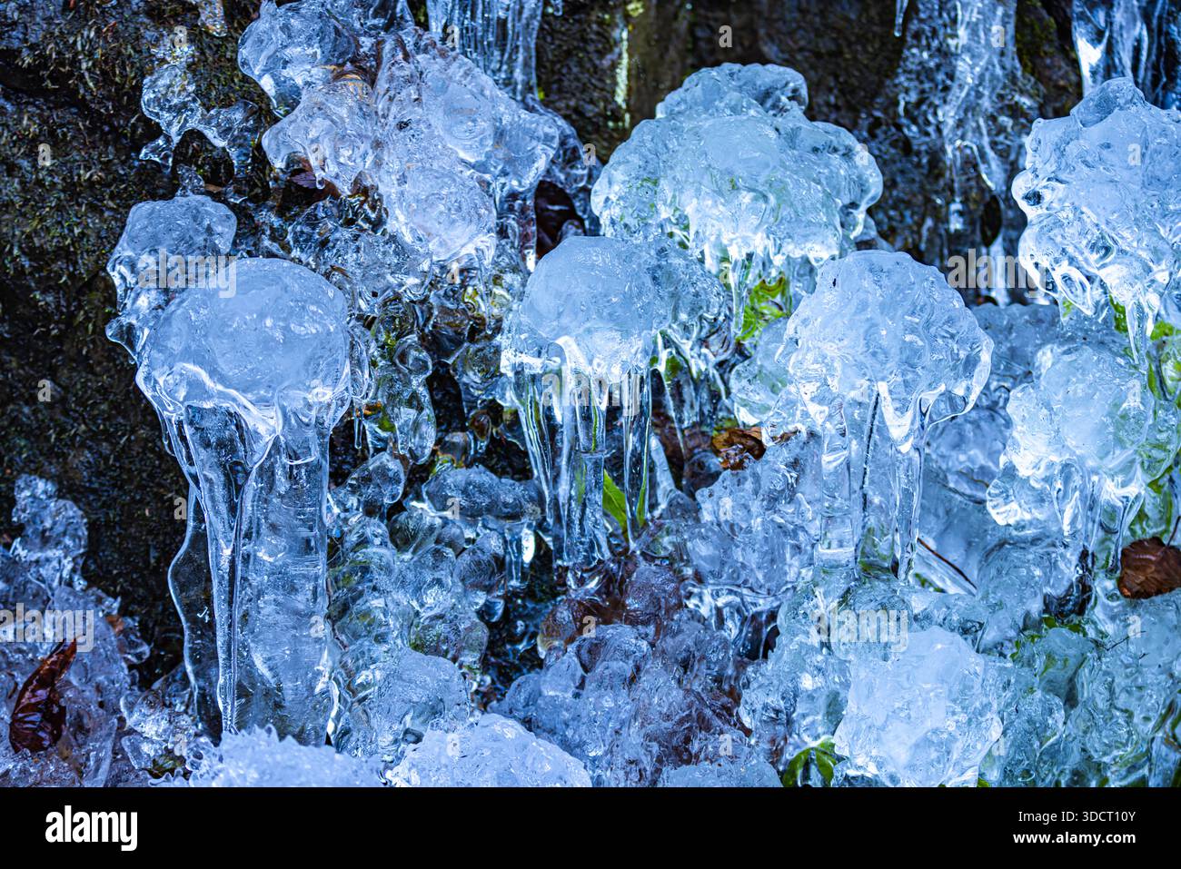 Eiszapfen von Onouchi Hyakukei, Präfektur Saitama Stockfoto