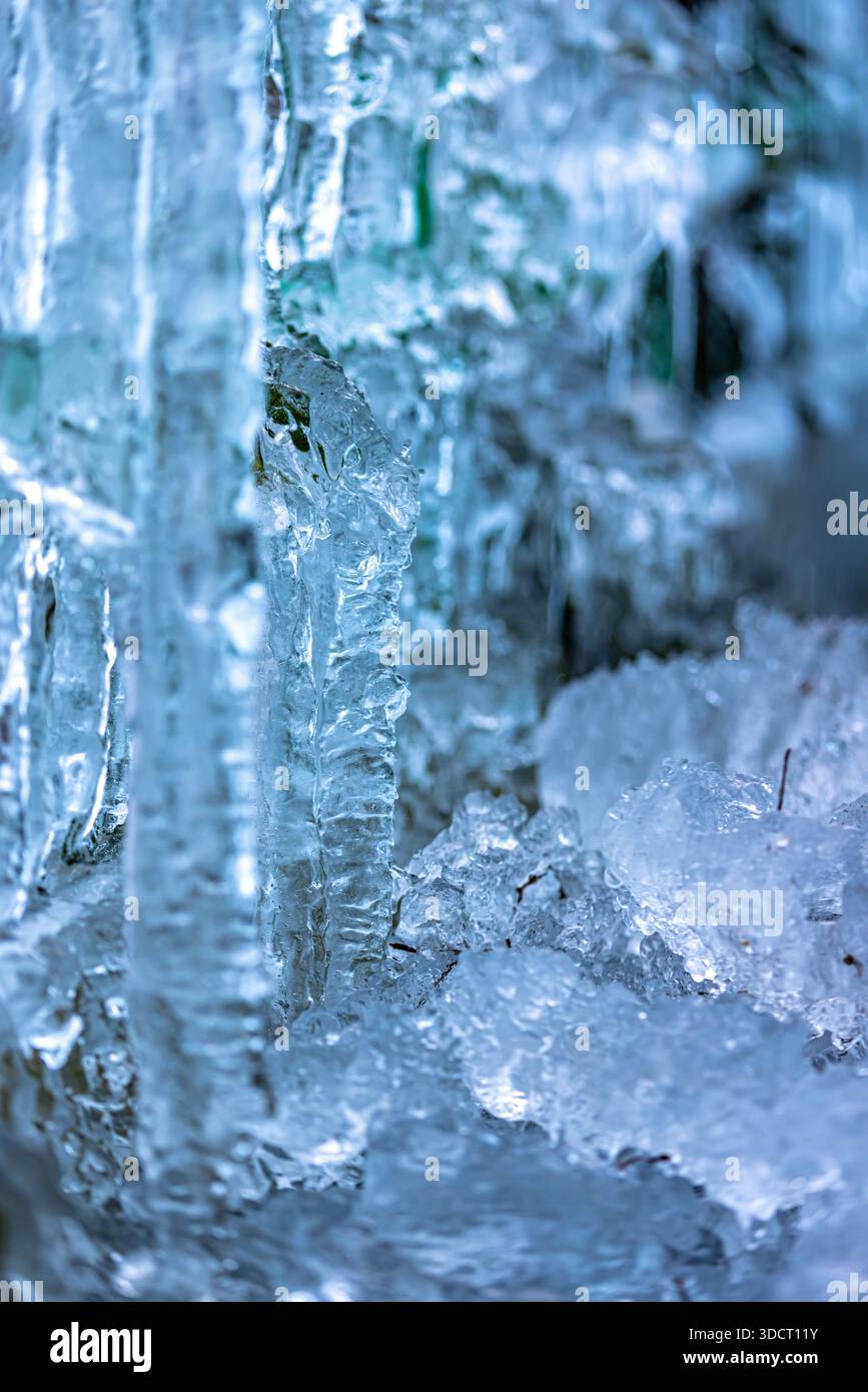 Eiszapfen von Onouchi Hyakukei, Präfektur Saitama Stockfoto
