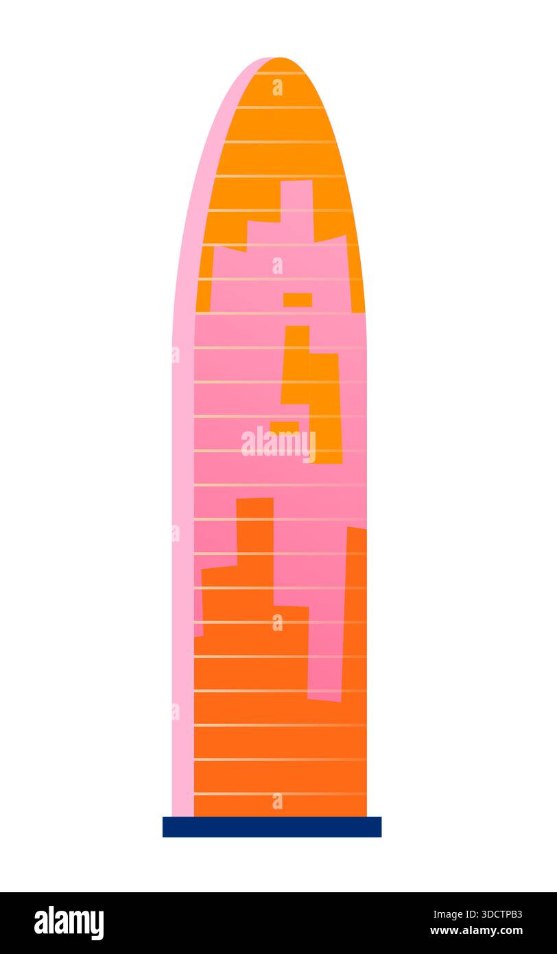 Torre Glories in Spanien - farbenfroher, flacher Stil Stock Vektor