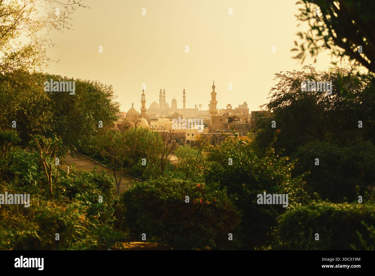 Afrikanische Stadt, Eingetaucht In Die Natur Panoramablick Stockfoto