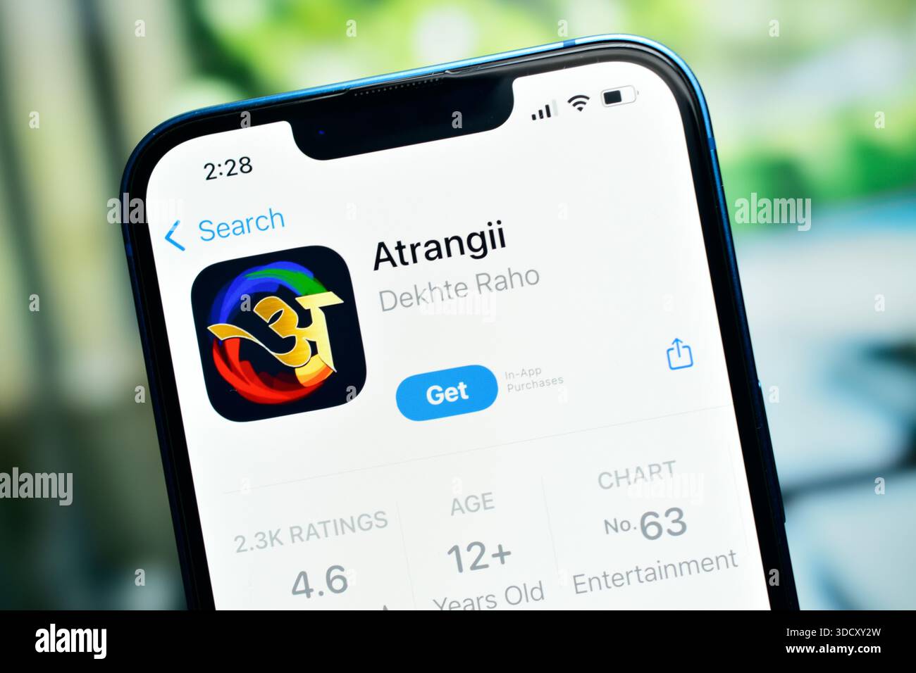 New Delhi, Indien 26 Jägerjahre 2026:- atrangii ott-Anwendung auf Smartphone Stockfoto