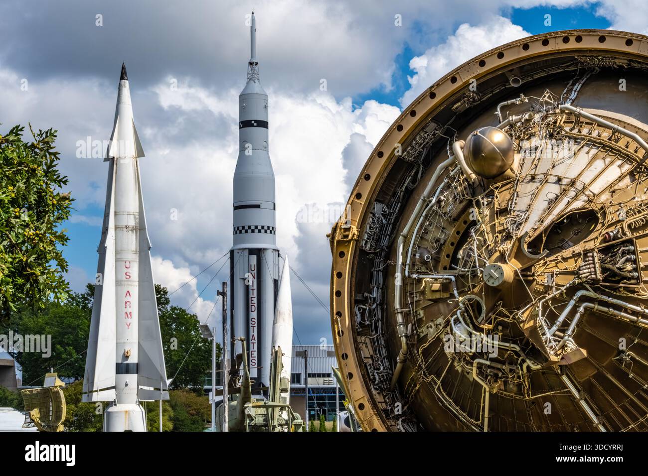 Rocket Park im U.S. Space & Rocket Center, einem NASA Visitor Center und Smithsonian Affiliate in Huntsville, Alabama. (USA) Stockfoto
