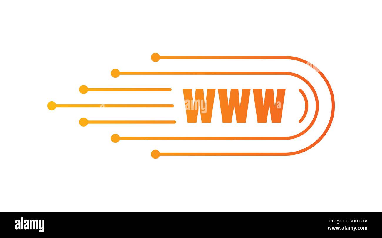 Www-Wort und Elektronikkonzept. Technologie und www-Konzept-Stock-Illustration Stockfoto