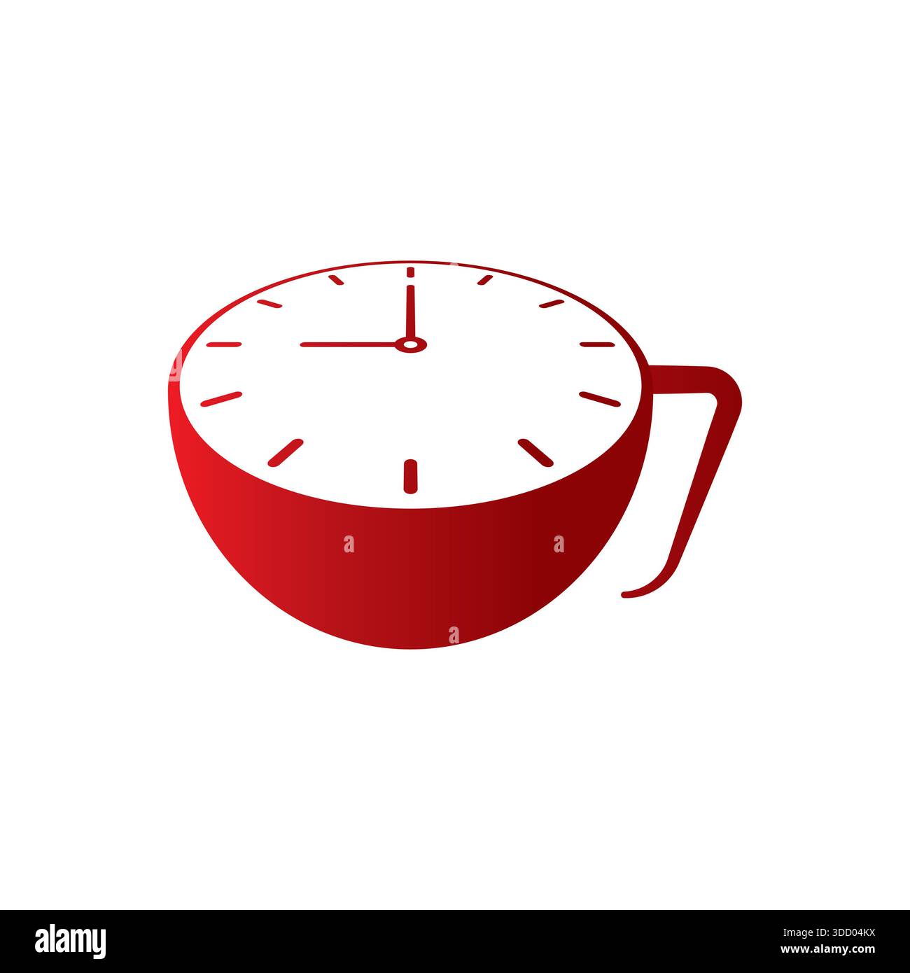 Uhrenkonzept. Kaffeezeit. Teezeit. Becher- und Uhrenkonzept Stockfoto